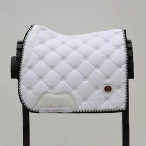 Royal Equestrian Dressage Saddle Pad White Silver Full