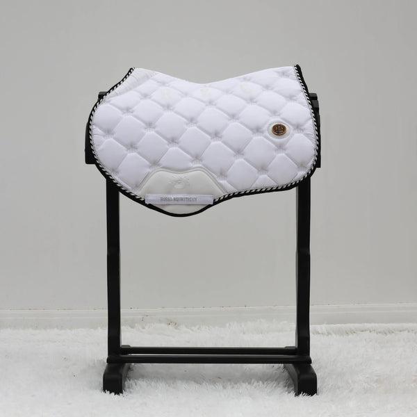 Royal Equestrian Jump Saddle Pad White Silver Full